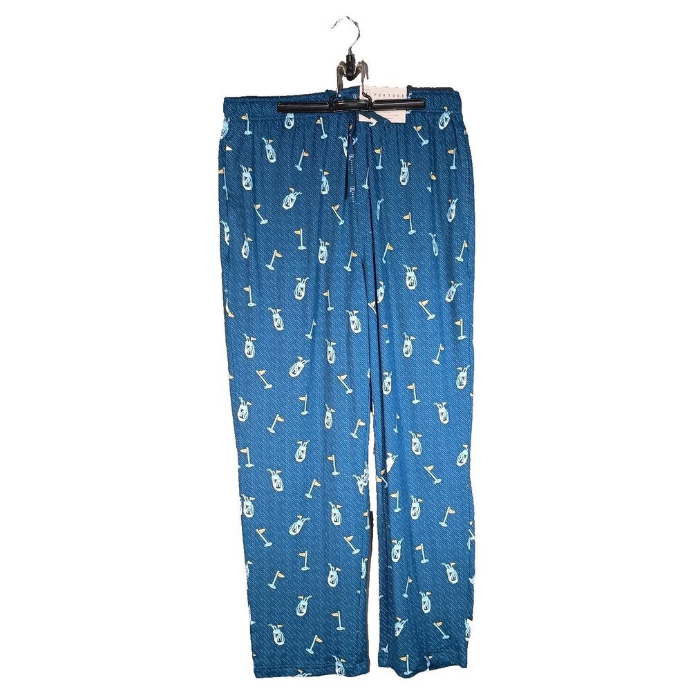 PGA Tour Pajama Pants Men L Sailor Blue Golf Lounge Sleepwear Stretch